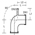 平口具侧口90°弯头